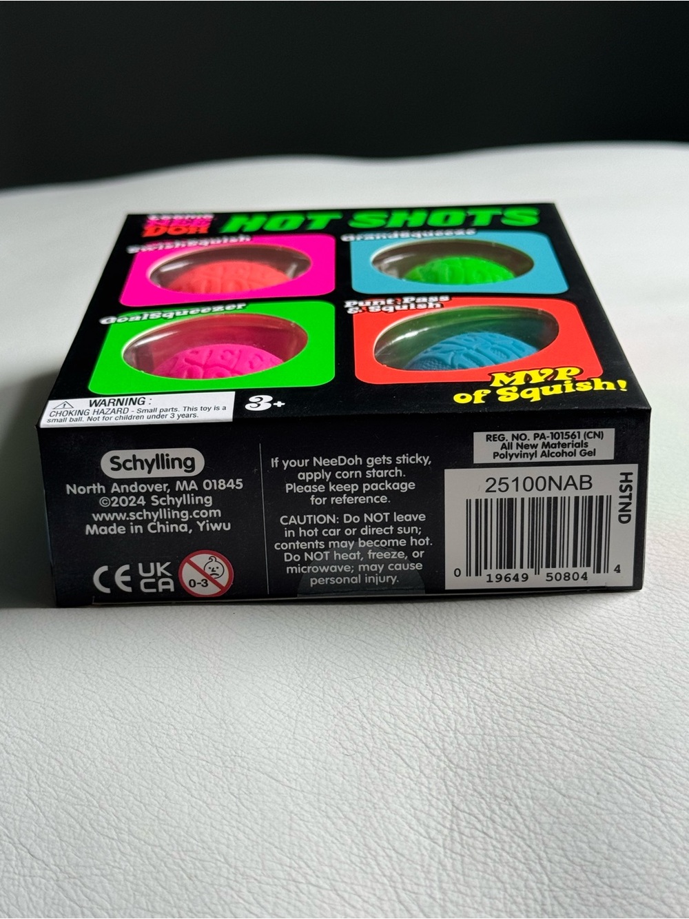 Needoh Hot Shots Teenie 4 pack Squishy Squeezy Fidget Toy Pink Blue Football - Picture 5 of 14